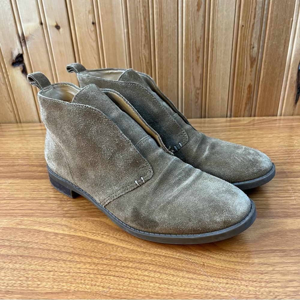 Franco Sarto taupe ankle boots, slip on, women’s size 6